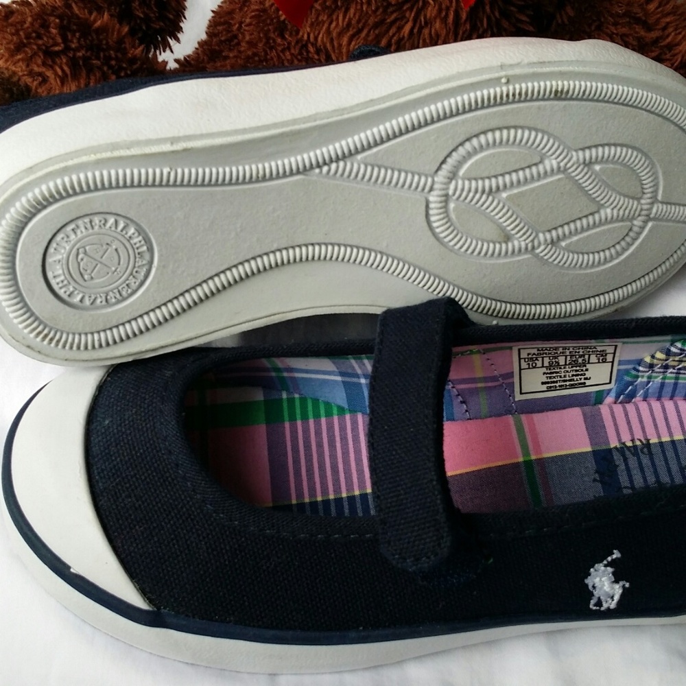 Polo Ralph Lauren Girls Blue Mary Janes Sneakers 7 - Picture 3 of 15